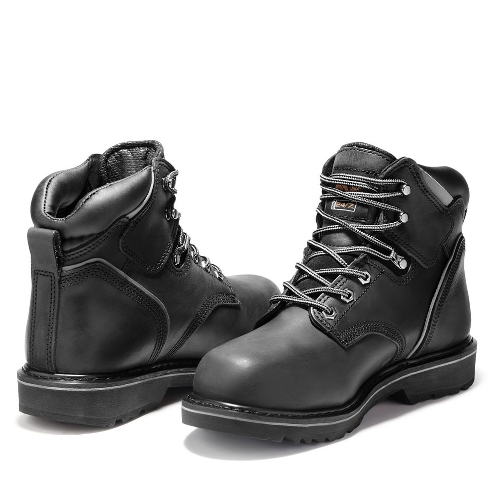 Timberland Mens Work Boots PRO® Pit Boss 6\" Steel Toe - Black - India KA0416839